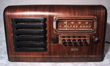 tube radio wood case pushbutton auto